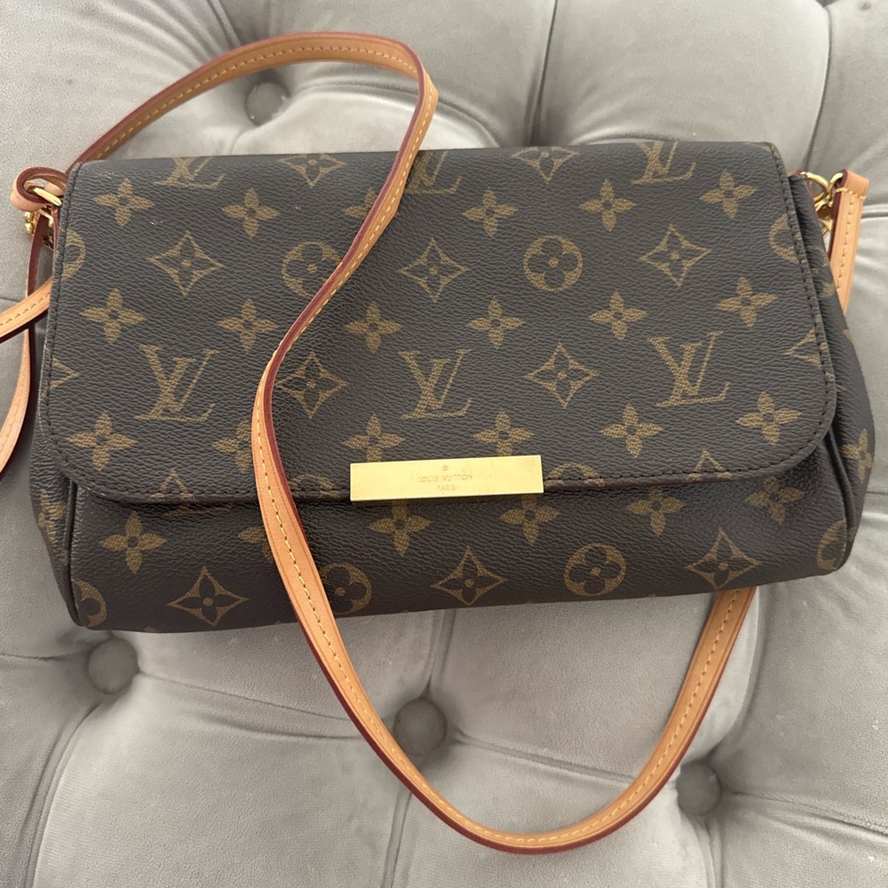 Louis Vuitton Brown Monogram Crossbody Bag with Gold Hardware